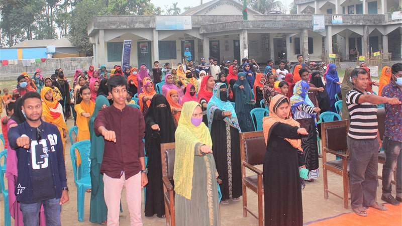Hundreds of participants took an oath to prevent and respond to gender-based violence at Bogura district.